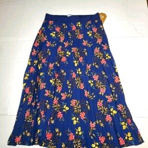 NEW Andi +James Pleated Floral Skirt  M